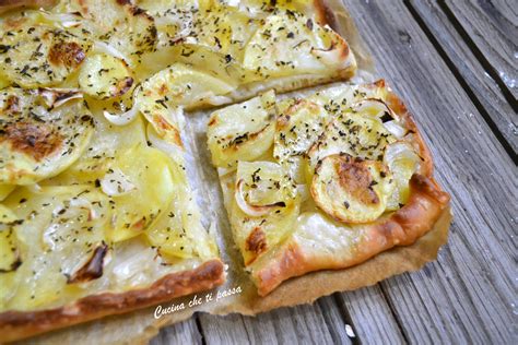 Pizza con patate al forno