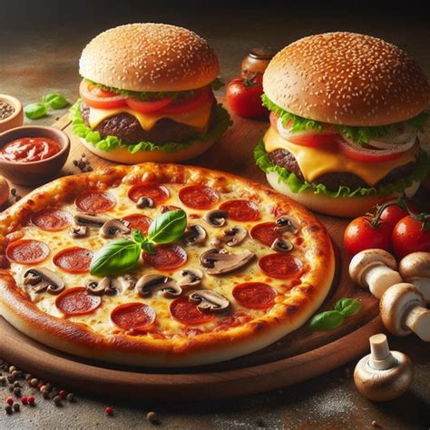 Pizza e Hamburger