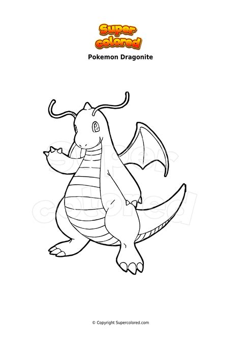 Pokemon Dragonite da colorare