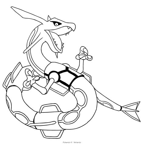 Pokemon Rayquaza da colorare