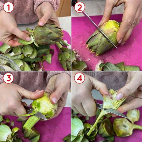 Pulizia dei carciofi