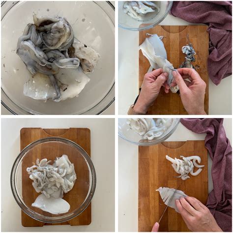 Pulizia delle seppie passo dopo passo