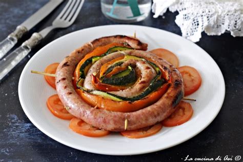 Salsiccia e verdure grigliate