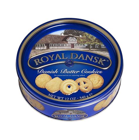 Scatola blu dei biscotti Royal Dansk