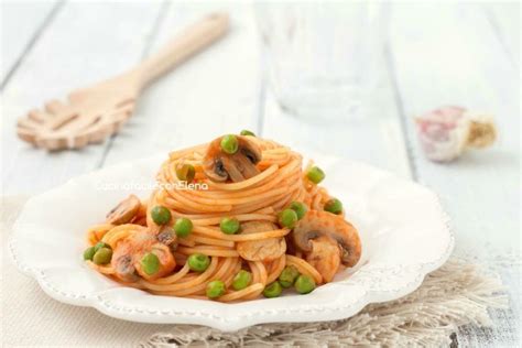 Spaghetti Funghi e Piselli