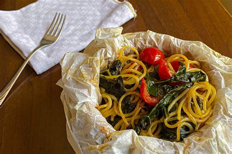 Spaghetti al Cartoccio con Verdure