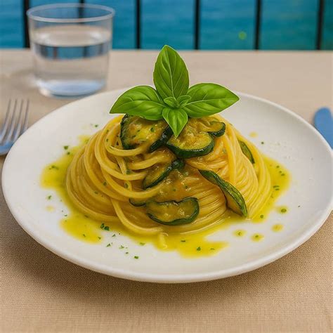 Spaghetti alla Nerano serviti