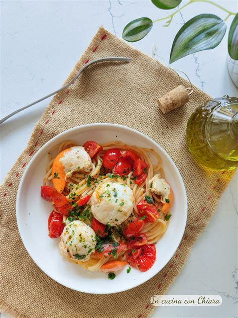 Spaghetti con Capesante e Pomodorini