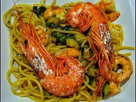 Spaghetti con Zucchine e Gamberoni