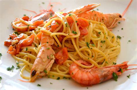 Spaghetti con scampi