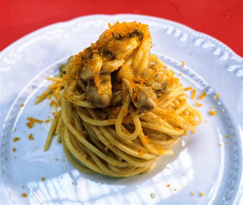 Spaghetti ostriche e bottarga