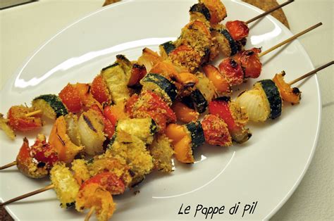Spiedini di verdure al forno