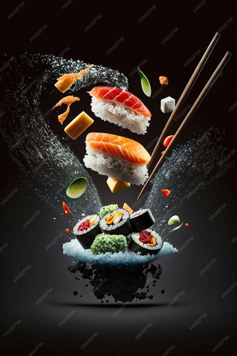 Sushi su sfondo scuro