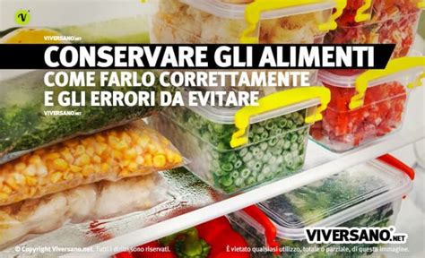 Tabella riassuntiva sulla conservazione degli alimenti