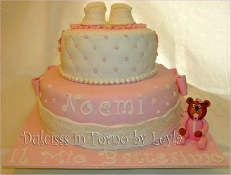 Torta Battesimo Rosa con Pizzo