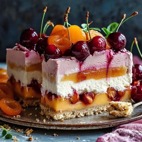 Torta Gelato Albicocche e Ciliegie