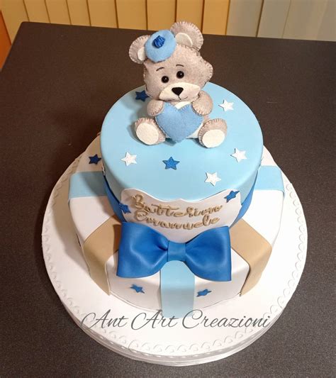 Torta battesimo orsetto bimba