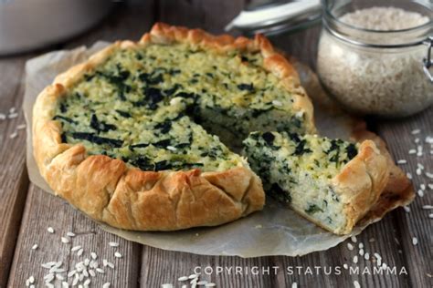 Torta di riso salata con spinaci