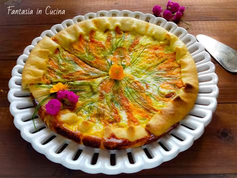 Torta salata ai fiori di zucca e ricotta