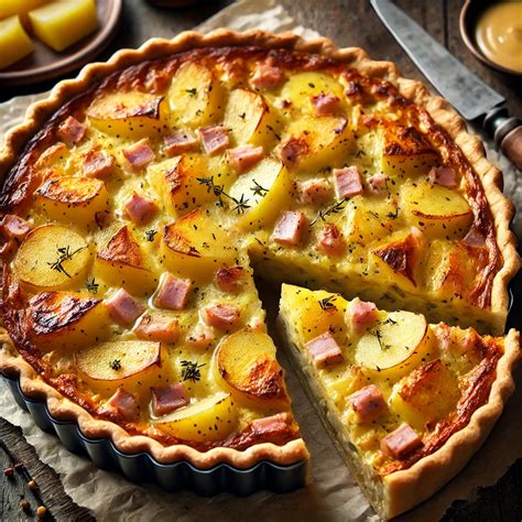 Torta salata patate e prosciutto