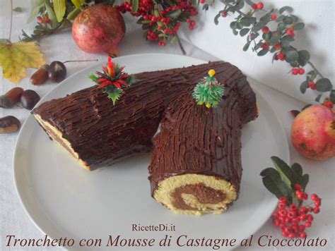 Tronchetto di castagne e cioccolato fondente