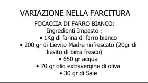Variazioni della ricetta