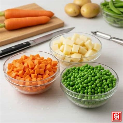 Verdure tagliate a cubetti