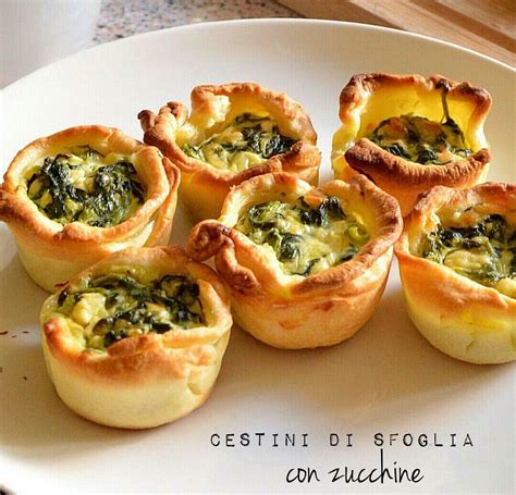 cestini di sfoglia con verdure e formaggio